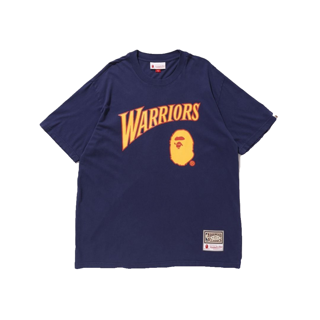 Bape x Mitchell & Ness Warriors Tee - Navy - Used
