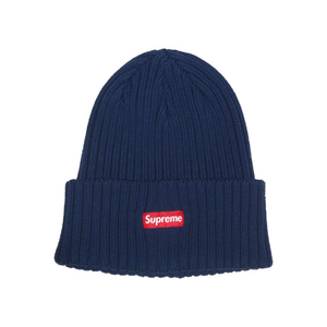 Supreme Overdyed Ribbed Beanie Navy - Used