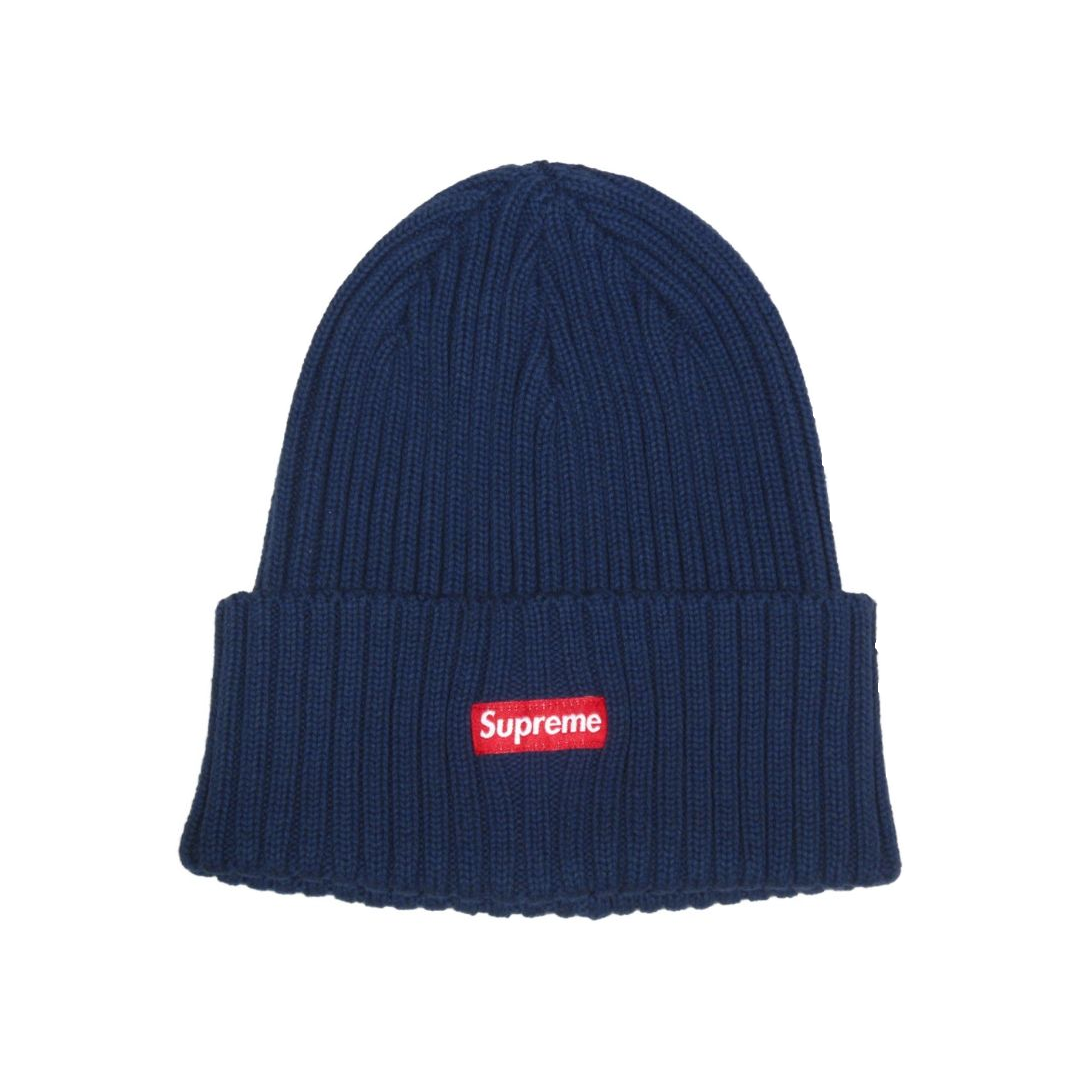 Supreme Overdyed Ribbed Beanie Navy - Used