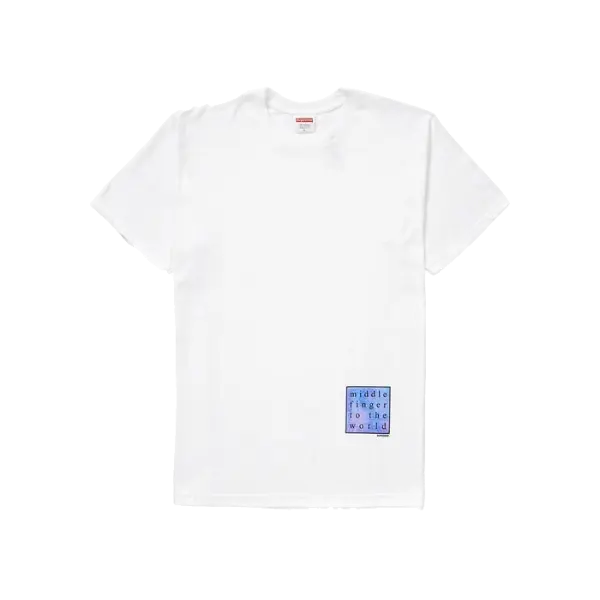 Supreme Middle Finger to the World Tee - White Supreme