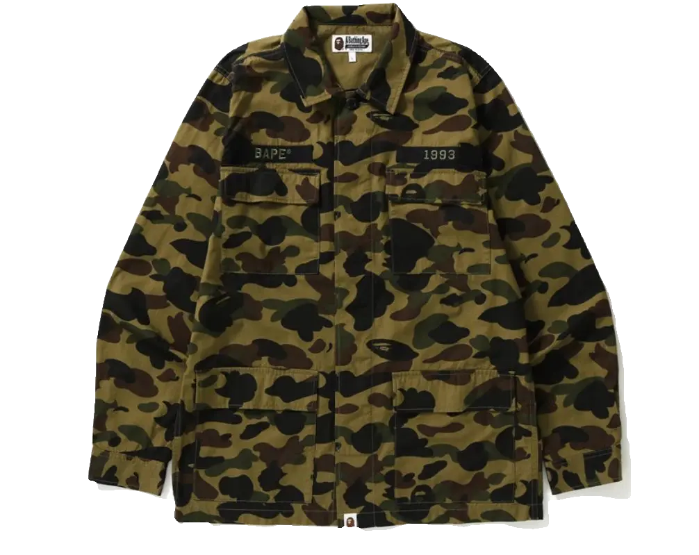 A Bathing Ape 1st Camo Ats Military Shirt - Green Camo Bape