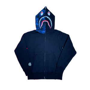 Blue camo bape hoodie hot sale