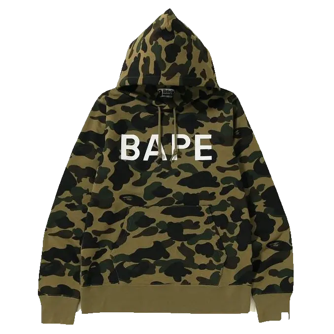 A Bathing Ape 1st Camo Bape Pullover Hoodie - Green Camo Bape