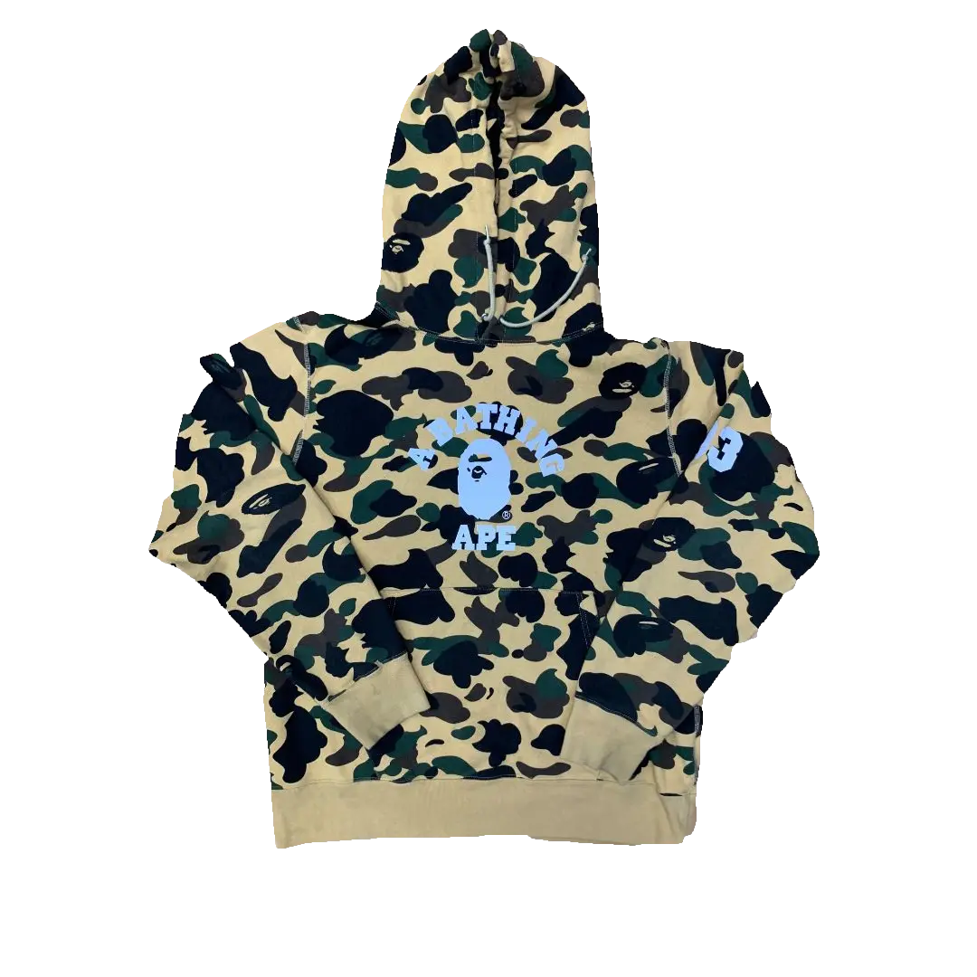 A Bathing Ape 1st Camo College Reflective Hoodie - Yellow Camo Bape