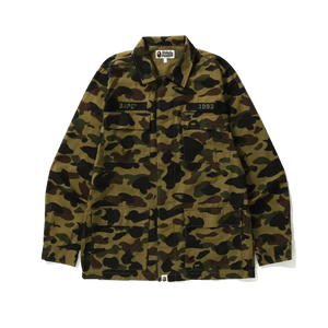 Bape 1st Camo Ats Military Shirt - Green Camo - Used Bape