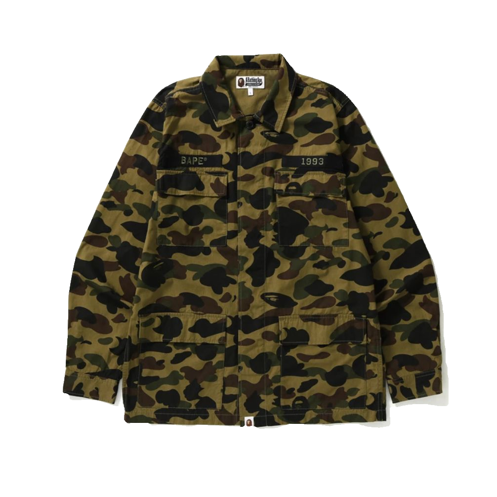 Bape 1st Camo Ats Military Shirt - Green Camo - Used