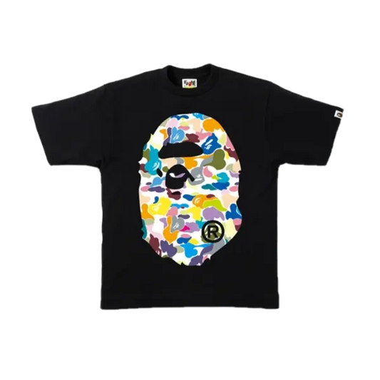 A Bathing Ape Multi Camo Big Ape Head Tee - Black Bape