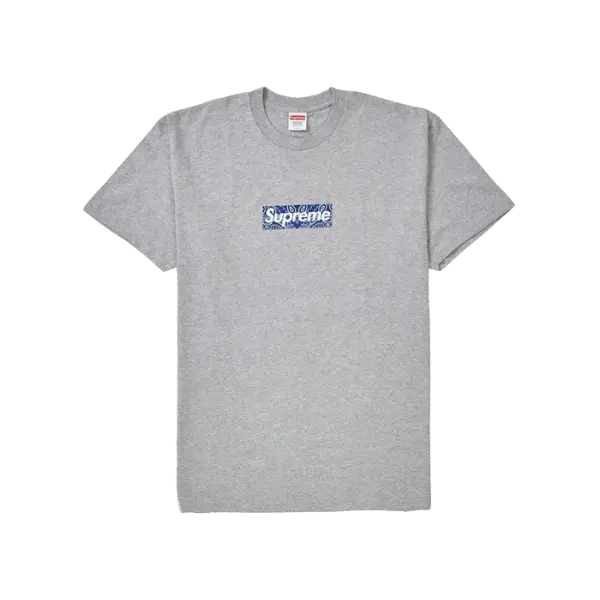 Supreme Bandana Box Logo Tee - Heather Grey Supreme