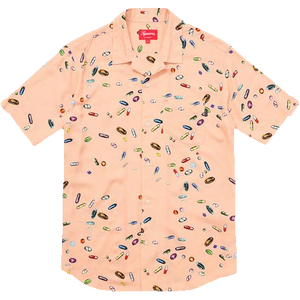 Supreme Rayon Pills Button Up Shirt - Peach - Used