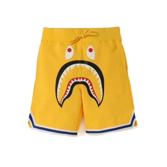 A Bathing Ape Shark Basketball Sweat Shorts - Yellow Bape