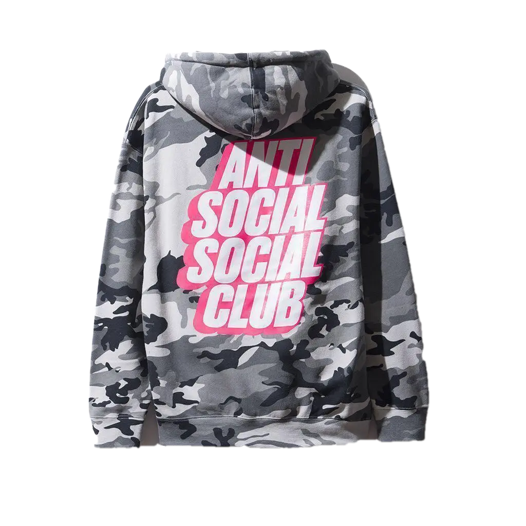 Anti Social Social Club Blocked Siberia Camo Hoodie - Grey Camo - Used Anti Social Social Club