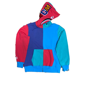 Purple blue top bape hoodie