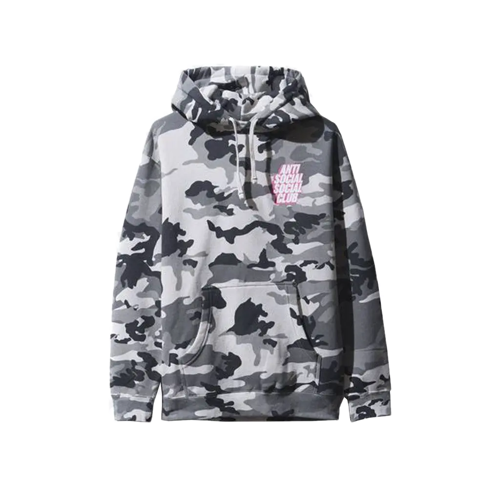 Anti Social Social Club Blocked Siberia Camo Hoodie - Grey Camo - Used Anti Social Social Club