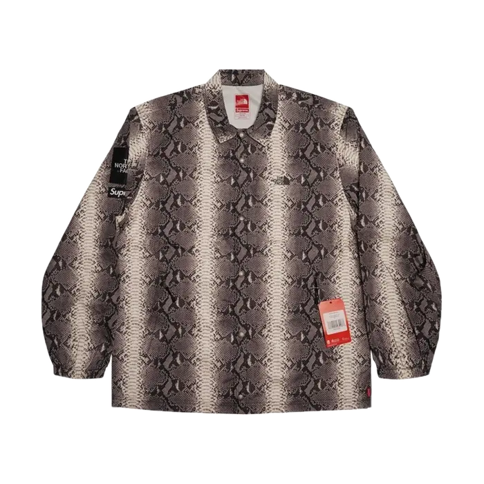 Supreme x The North Face Snakeskin Taped Seam Coaches Jacket - Black Supreme