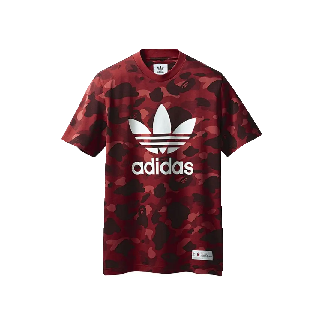 A Bathing Ape x Adidas Adicolor Tee - Red Bape