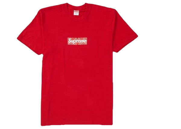 Supreme Bandana Box Logo Tee - Red - Used Supreme