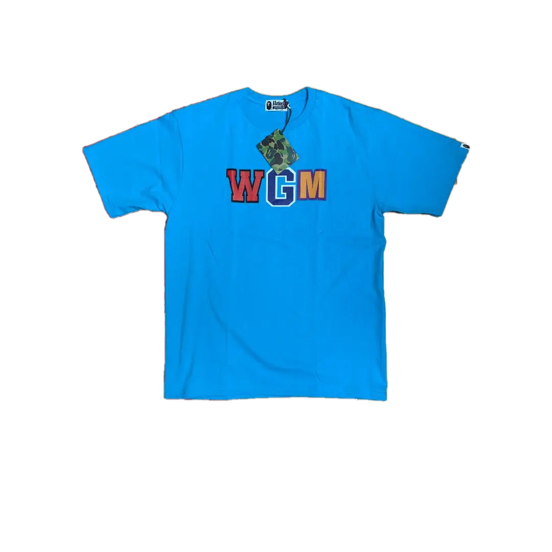 A Bathing Ape WGM Shark Face Tee - Light Blue Bape