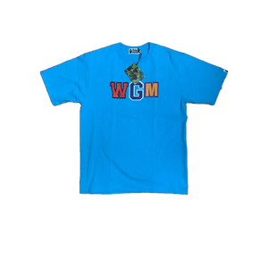 A Bathing Ape WGM Shark Face Tee - Light Blue Bape