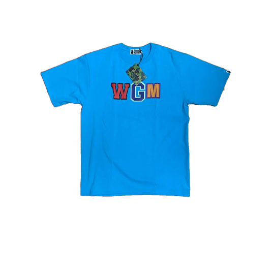 A Bathing Ape WGM Shark Face Tee - Light Blue Bape
