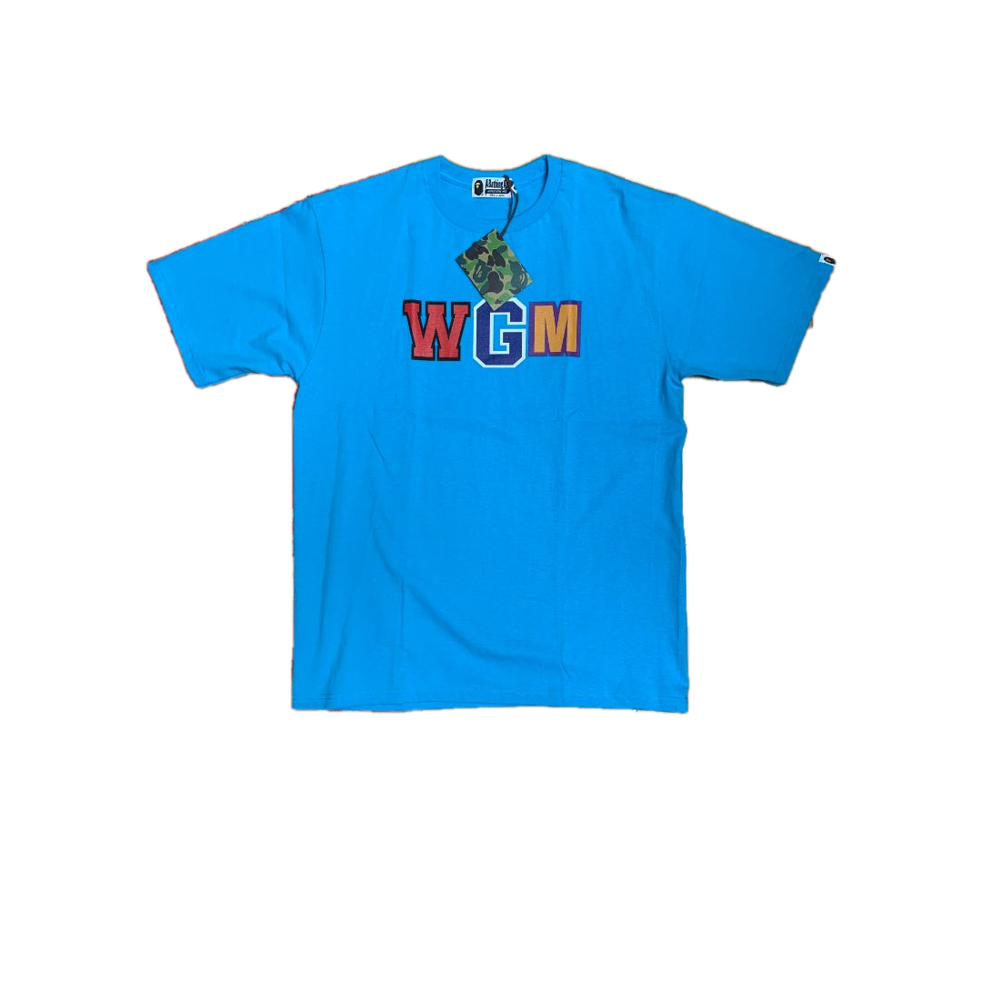 A Bathing Ape WGM Shark Face Tee - Light Blue