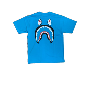 A Bathing Ape WGM Shark Face Tee - Light Blue Bape