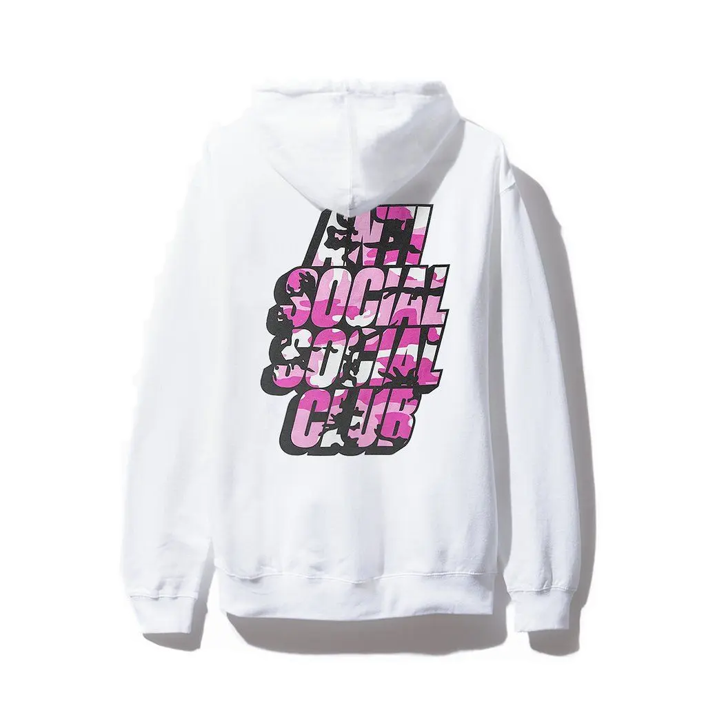 Anti Social Social Club Blocked Camo Logo Hoodie - White Anti Social Social Club