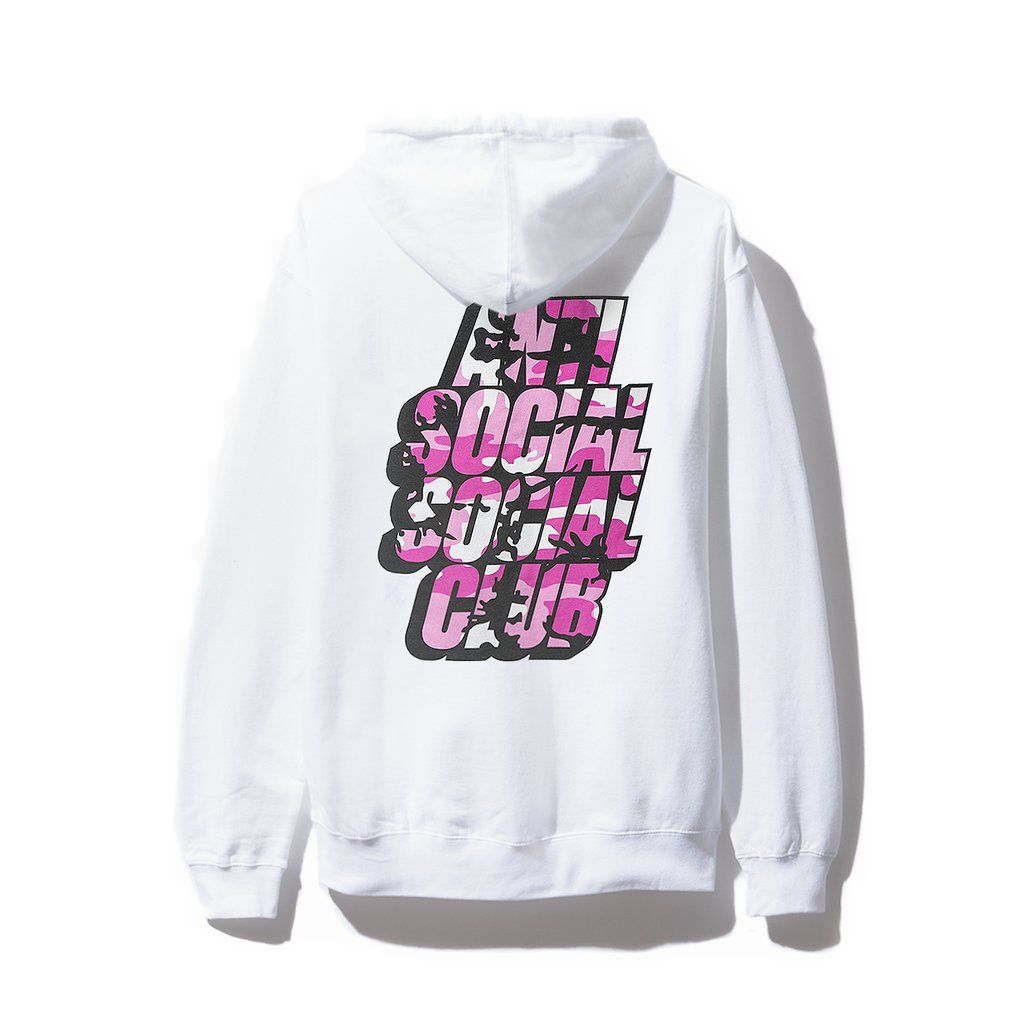 Anti Social Social Club Blocked Camo Logo Hoodie White Grails SF