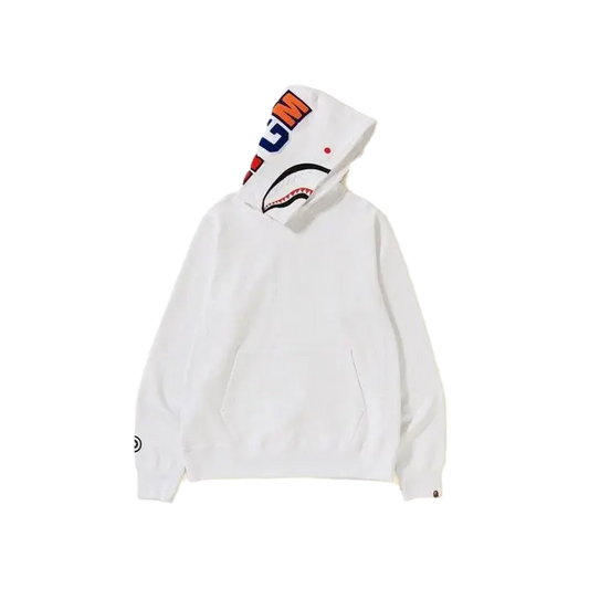 A Bathing Ape Shark Pullover Hoodie - White Bape