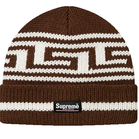 Supreme Meandros Ragg Wool Beanie - Brown Supreme