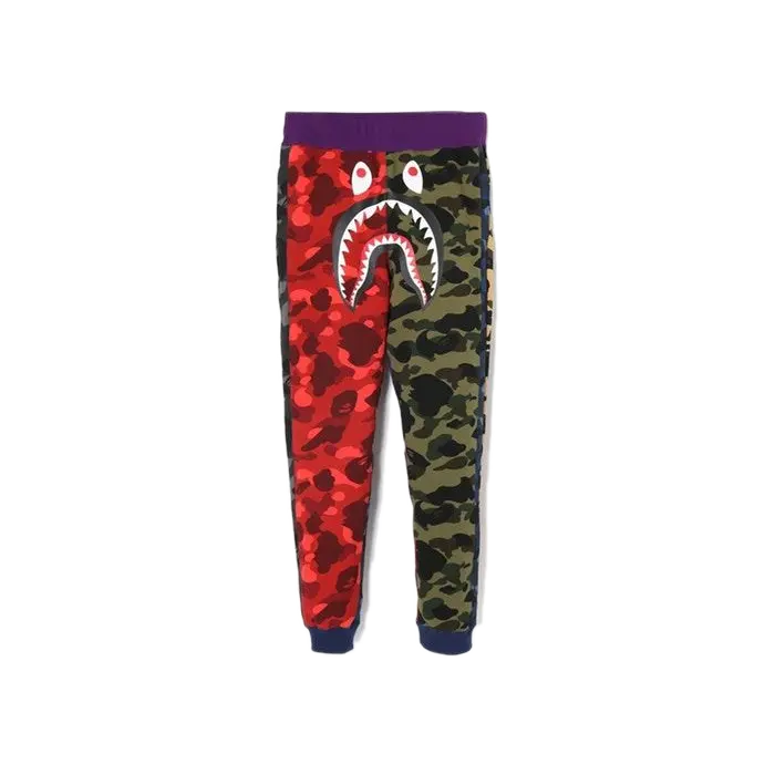 A Bathing Ape Mix Camo Shark Crazy Slim Sweatpants - Multicolor Bape