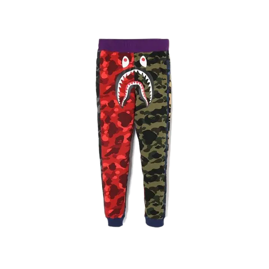 A Bathing Ape Mix Camo Shark Crazy Slim Sweatpants - Multicolor Bape