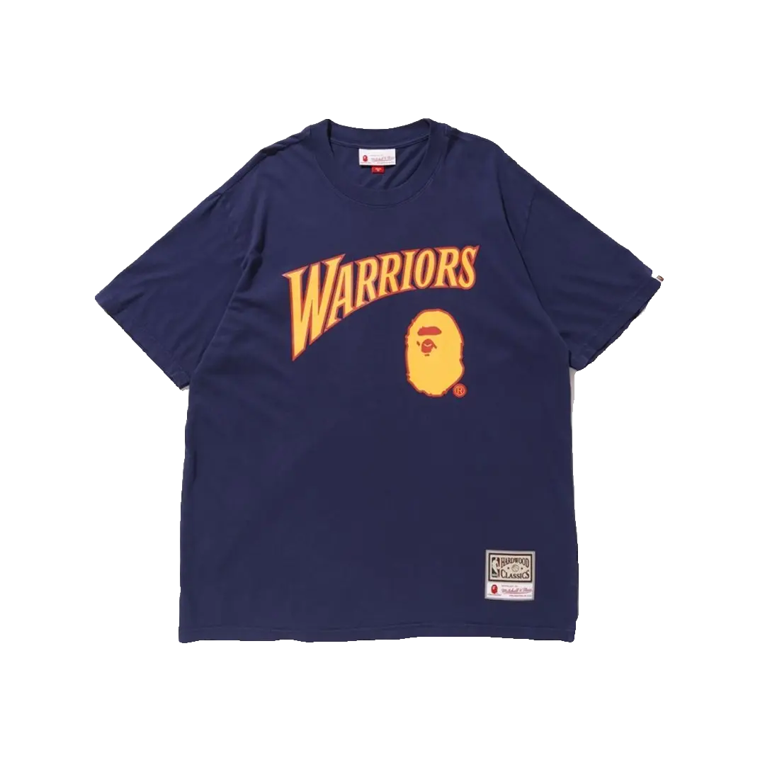 Bape x Mitchell & Ness Warriors Tee - Navy Bape