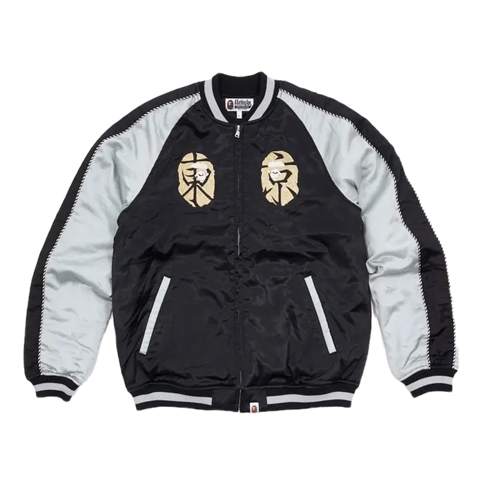 A Bathing Ape Mt. Fuji Apehead Souvenir Suka Jacket - Black Bape
