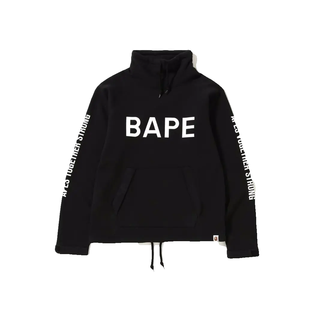 A Bathing Ape Funnel Neck Sweat Top - Black Bape