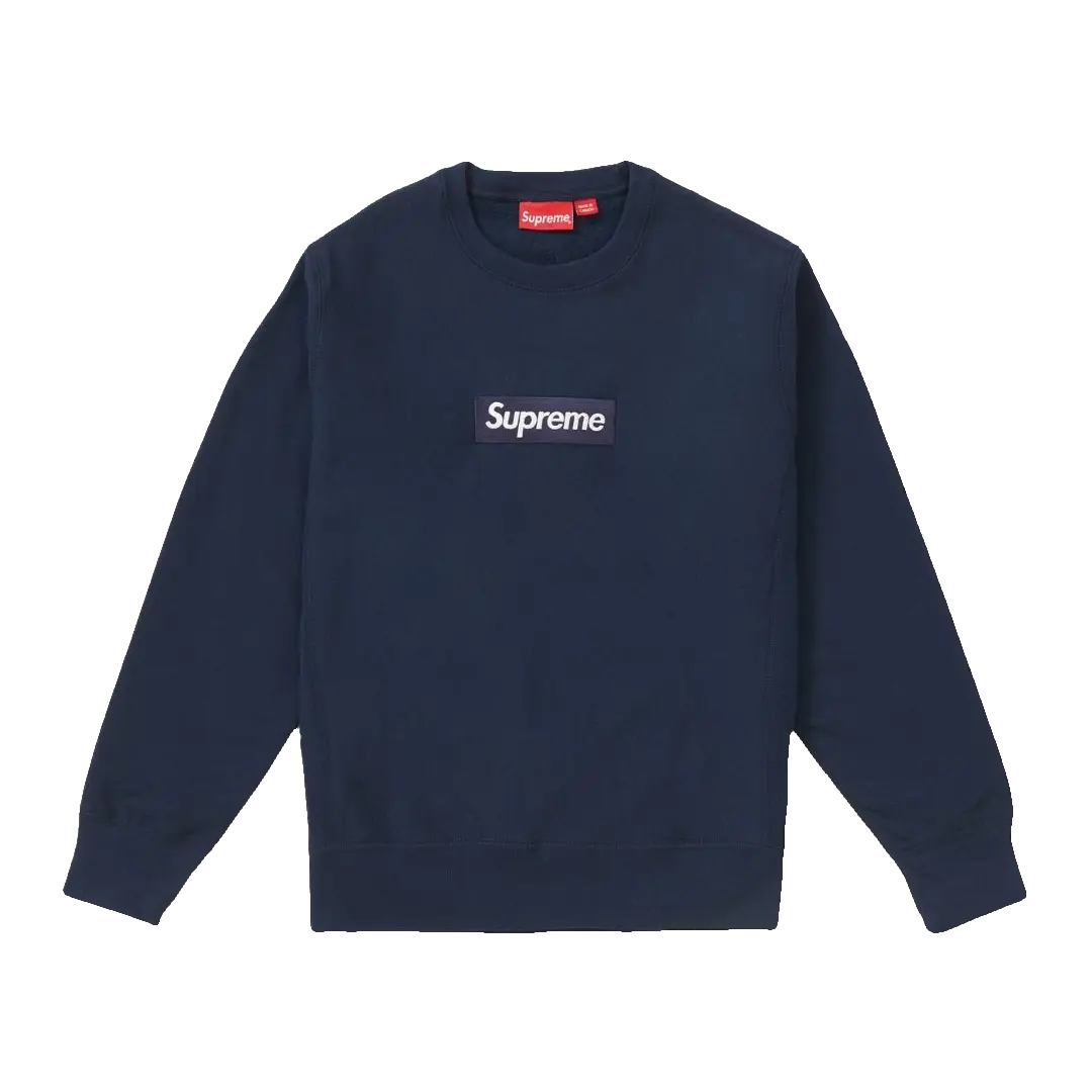 Supreme Box Logo Crewneck Sweatshirt FW18 - Navy Supreme