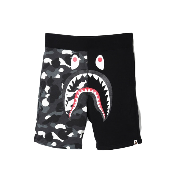 A Bathing Ape City Camo Shark Sweat Shorts Black Used Grails SF