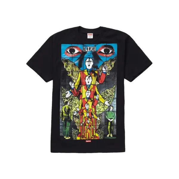 Supreme Gilbert & George LIFE Tee - Black/Blue Supreme