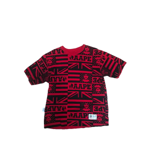 Bape X-Bone Moonface Reversible Tee - Red Bape