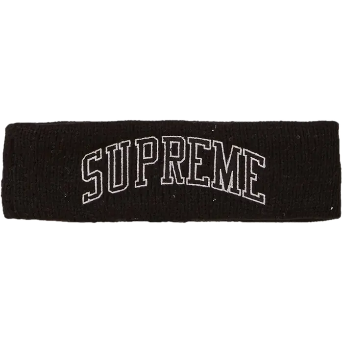 Supreme New Era Sequin Arc Logo Headband - Black Supreme