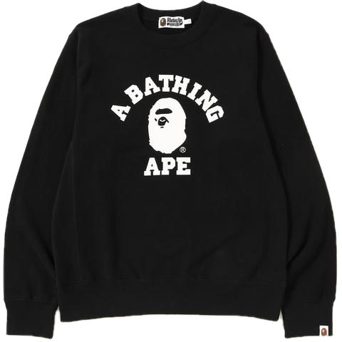 A Bathing Ape College Crewneck - Black/White