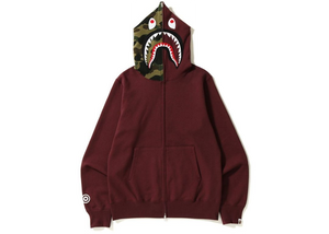 A Bathing Ape Shark Full Zip Hoodie - Burgundy