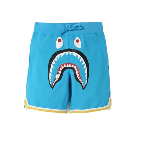 A Bathing Ape Shark Basketball Sweat Shorts - Sax Bape