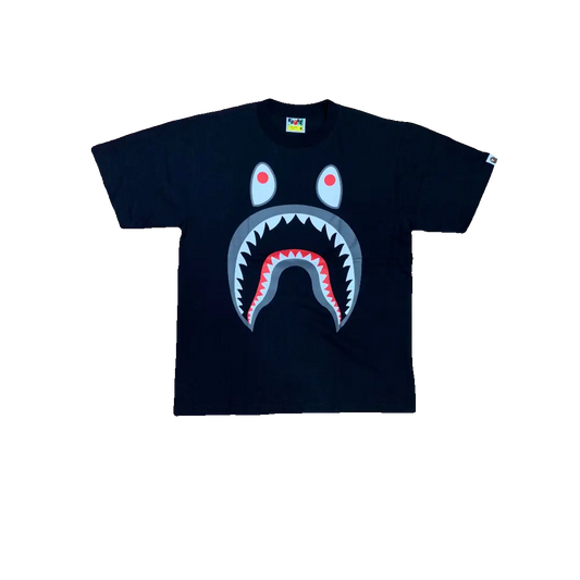 A Bathing Ape Shark PONR Tee - Black Bape