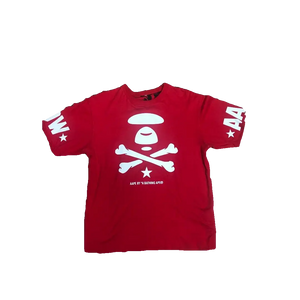 Bape X-Bone Moonface Reversible Tee - Red Bape