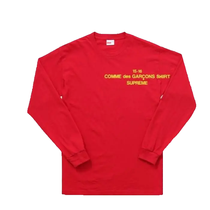 Supreme x CDG (Comme Des Garcon) L/S Tee - Red Supreme