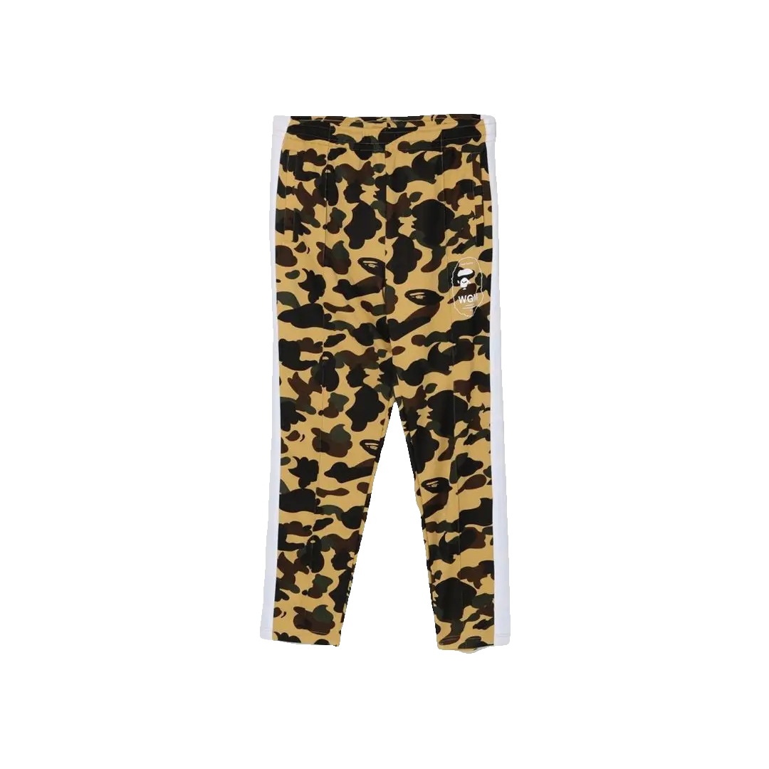 Bape 1st Camo Line Jersey Pants - Yellow - Used Bape