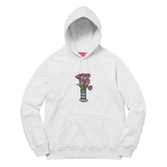 Supreme Flowers Hooded Sweatshirt - Ash Grey Supreme