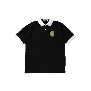 A Bathing Ape Large Ape Head Wide Polo Tee - Black