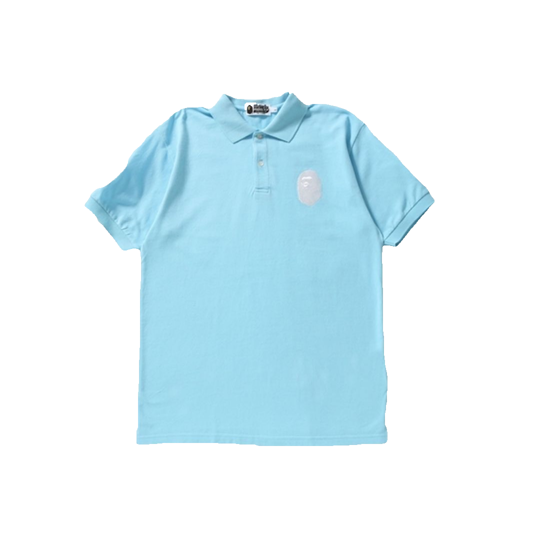A Bathing Ape Large Ape Head Polo Tee - Light Blue