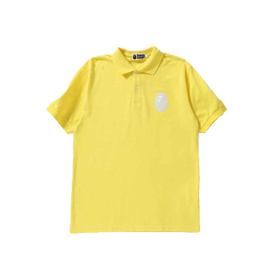 A Bathing Ape Large Ape Head Polo Tee - Yellow